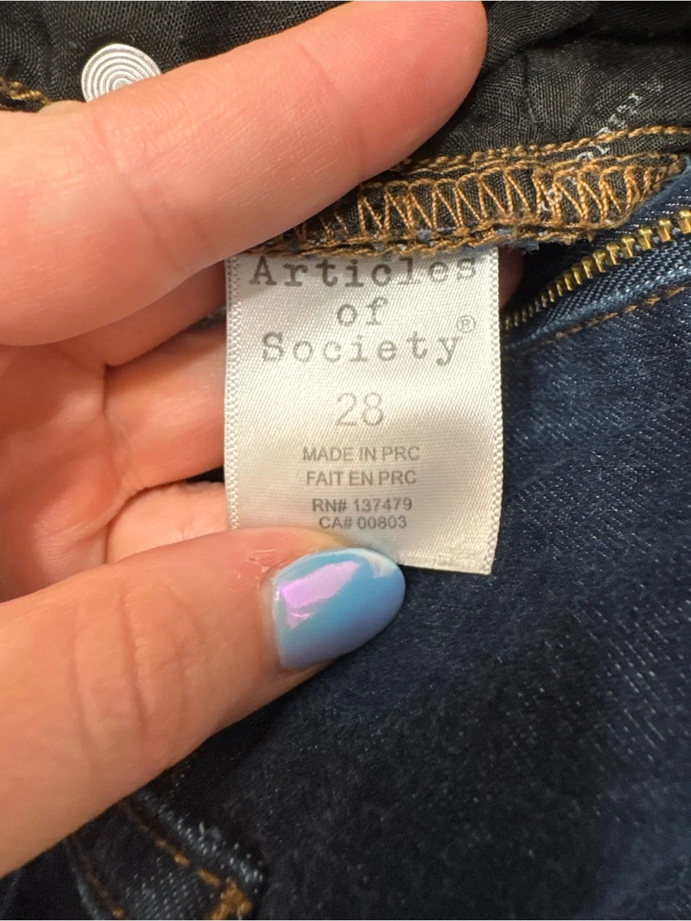 Articles of Society Navy Mid-Rise Skinny Jeans